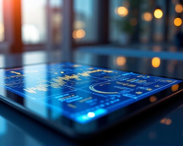 Modern financial technology interface showing data analytics